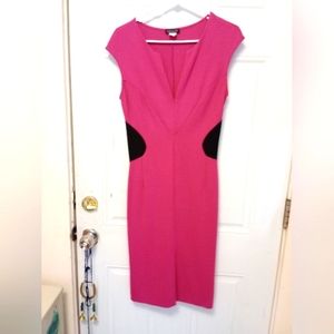 Women's Venus Magenta & Black Color Block Size 6 Dress